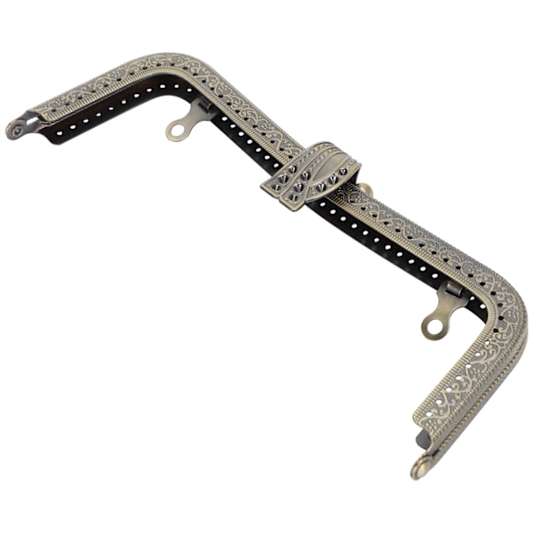 Metallveske Ramme DIY Kyss Clasp Lås Retro Preget Håndtak Maskinvare Tilbehør 20cmBronse B01-027—00476