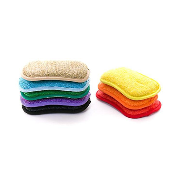 Uudelleenkäytettävät kaksisivuiset sienet - naarmuuntumattomat, monipuoliset - 5 kpl pakkaus - Konepesu - 16 cm x 10 cm - Satunnainen väri
