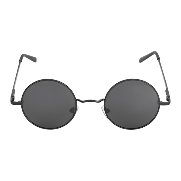 Metal Classic Vintage Unisex UV-suojauksella varustetut pyöreät kehykselliset polarisoidut aurinkolasit aurinkolasikotelolla Musta Harmaa