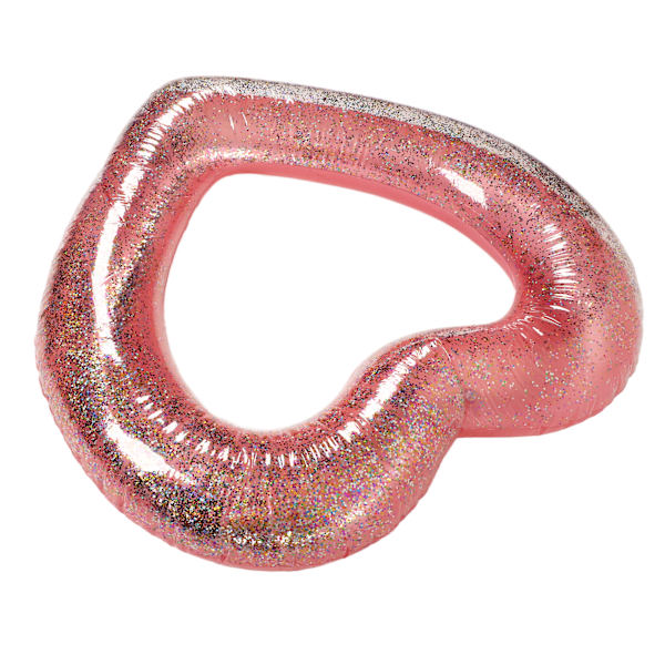 Rose Gold Paljetter Hjärtform Simring Glitter Uppblåsbar Hjärta Poolflottor för Barn Vuxna120cm/47,2in