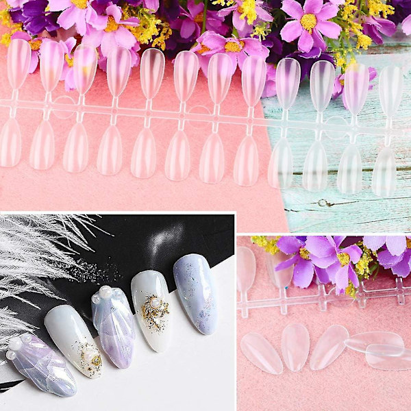 Professionel Transparent Oval Falske Negle Tips Display Stativ til Manicure Dekoration DIY