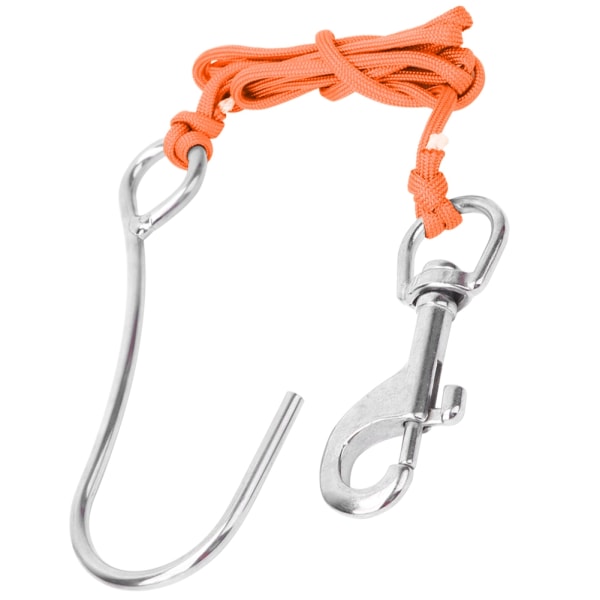 Scuba Diving Drivkroker med line rustfritt stål klips Enkel revkrok Utstyr orange