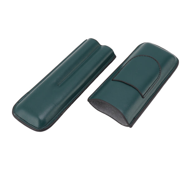 Cigar Etui Elegant Vintage Håndlavet Slank Bærbar 2 Fingre Cigarholder til Rejsefest Grøn
