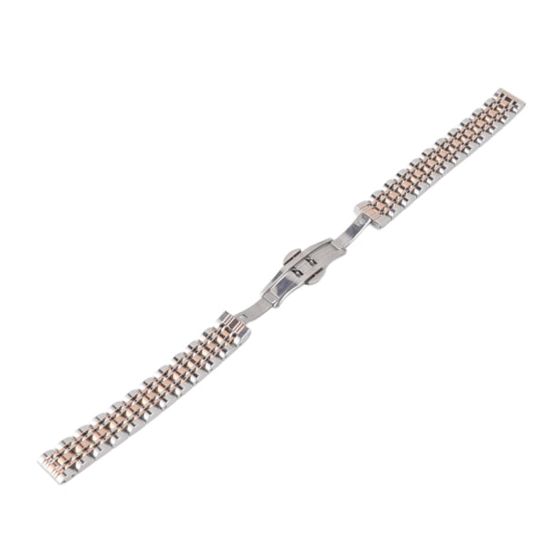 Klockarmband i rostfritt stål, män, kvinnor, justerbart watch med tillbehör för fjärilsspänne 0,47 tum