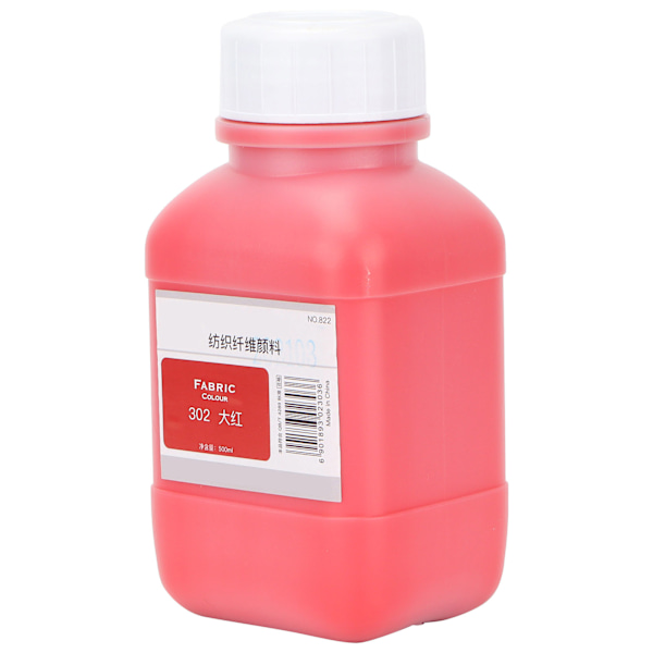 Tekstiilipigmentit 500ml kangasväri seinien, kenkien, T-paitojen ja käsintehtyjen DIY-töiden maalaamiseen (punainen 302)