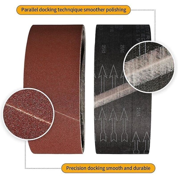 16-delt slibebåndsæt - 100x610 mm - 2x40/60/80/120/150/180/240/320 korn - Ideel til træslibning, polering og afstøvning