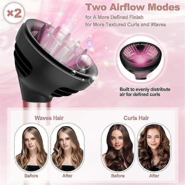 Wave Curl Diffuser Svart og Forstyling Tørkefeste for Dyson Airwrap for å Forbedre Krølledefinisjon