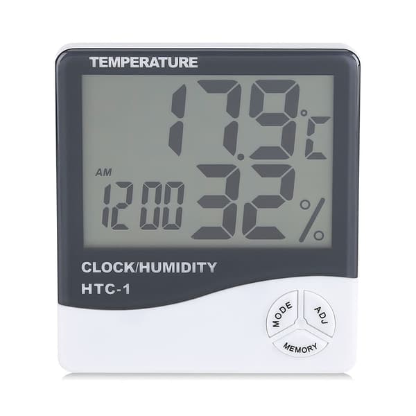 Digital LCD Inomhus Termometer Hygrometer Temperatur Luftfuktighetsmätare med Väckarklocka