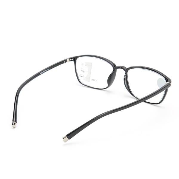 Unisex Visual Fatigue Relief Multifokale læsebriller Anti Blue Rays presbyopiske briller (+350 sorte)
