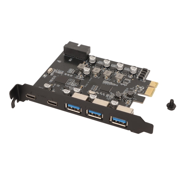 PCIE- USB laajennuskortti USB 3.0 5Gpbs 3USB A 2USB C 19Pin Interface Emolevykortti Win for OS X Linuxille