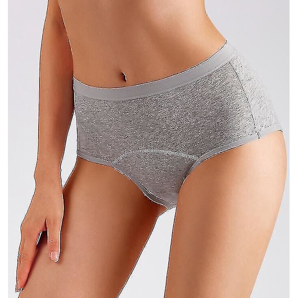 Läcksäkra Bomullsmenstruationsunderkläder för Kvinnor 5-pack - Grå 2XL