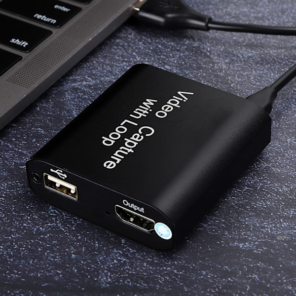 HDMI-inspelningskort med loop out USB 2.0 Collector Streaming Realtime Live Video Recording (svart)