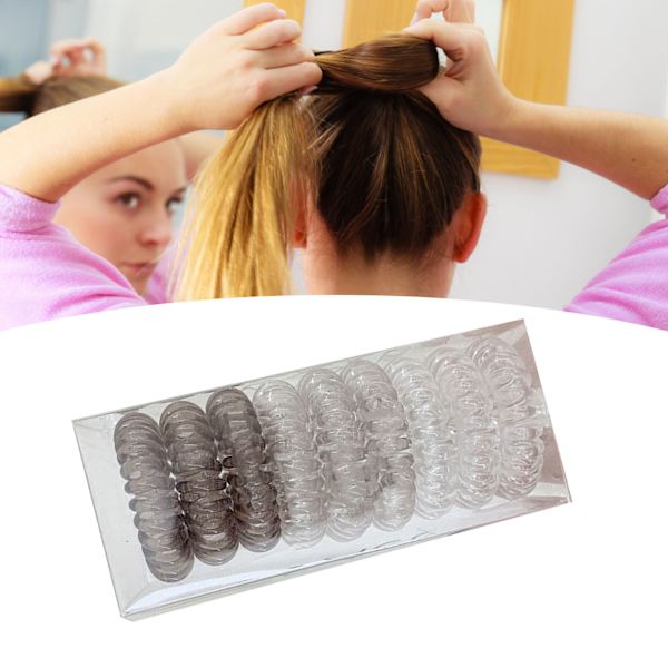 Elastiska Hårband i Spiralformad Design Bekväma att Bära Hårband för Flickor Gradient Grå