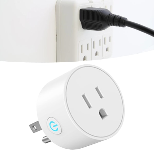 Smart Plug Fjernbetjening Stemmestyring US Smart Home WiFi-stikkontakt til hjemmet Hotel 10A 100V-240V Hvid