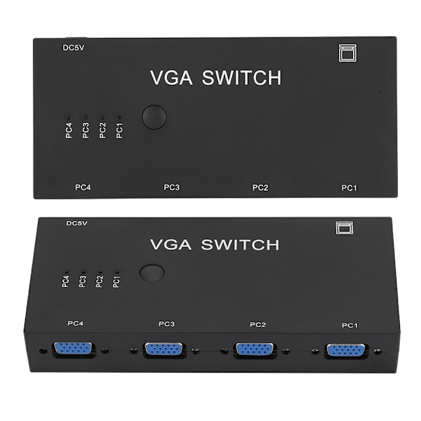 VGA-splitter 4-i-1-ud videokonverter switcher computer tilbehør 1920 x 1080 til HD-skærm