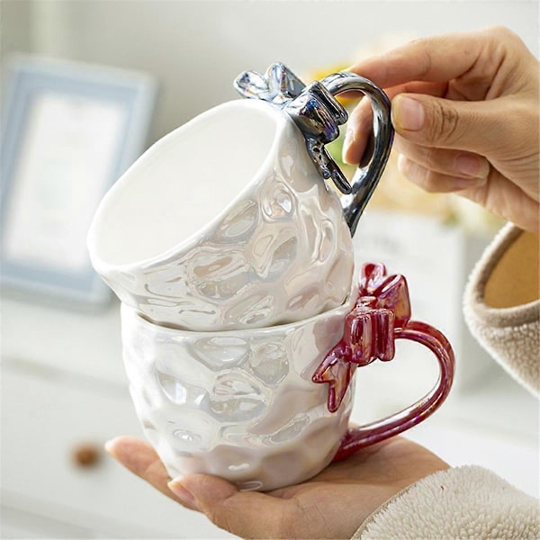 Romantisk Sløjfe Keramisk Krus Kaffe- og Mælkekopper Sort