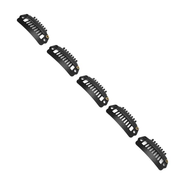50 stk. Hårforlængelsesclips Sæt Rustfrit stål DIY 8 Tænder Snap Kam Paryk Clips Tilbehør 2,8 cm Sort