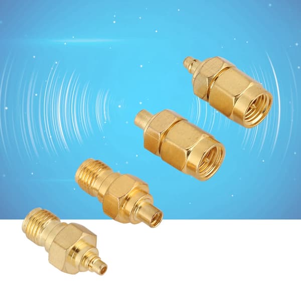 4 stk. Nikkelbelagt messing MMCX til SMA adapter 50ohm impedans til antenneradio