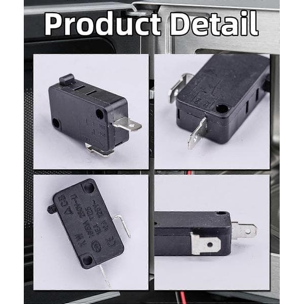 6-pack Microwave Door Switch 16A 125V/250V - 4 Normally Open + 2 Normally Closed - Microwave Door Safety Replacement Kit