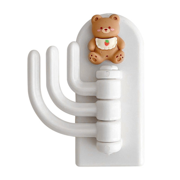 Suloinen sarjakuva seinäkoukku Innovatiivinen söpö eläinliima lasten seinäkoukku asuntolalle Beige Bear