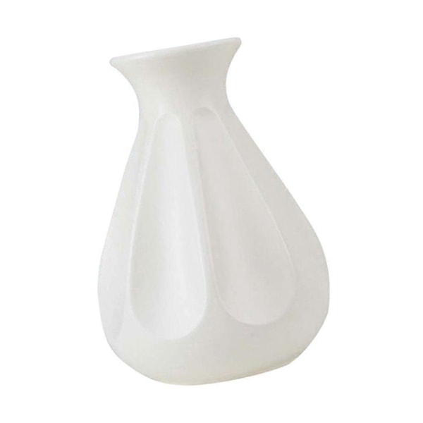 Blomvas i lantlig stil Blomkruka Dekorativ Vas Ornament Tillverkad av Plast (Vit)