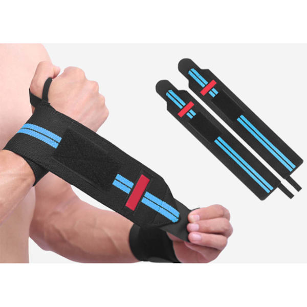 1 par handledsstöd andningsbart justerbart bekvämt handledsstöd stöd för sport tyngdlyftning och fitness svart blå