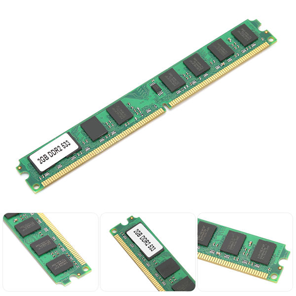 DDR2 2GB Hukommelsesmodul 533Mhz PC2&#8209;4200 Dobbeltsidet 16&#8209;Grains til AMD stationær computer
