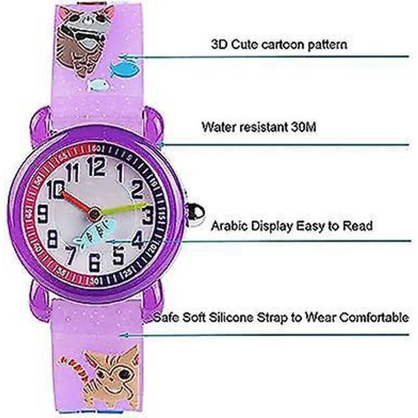 Vedenpitävä silikoninen watch söpöllä 3D-sarjakuvasuunnittelulla