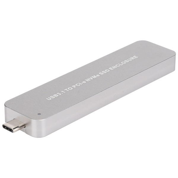 M.2 NVME til Type C bærbar metall sølv mobil harddisk SSD boks kabinett innkapsling uttrekkbar