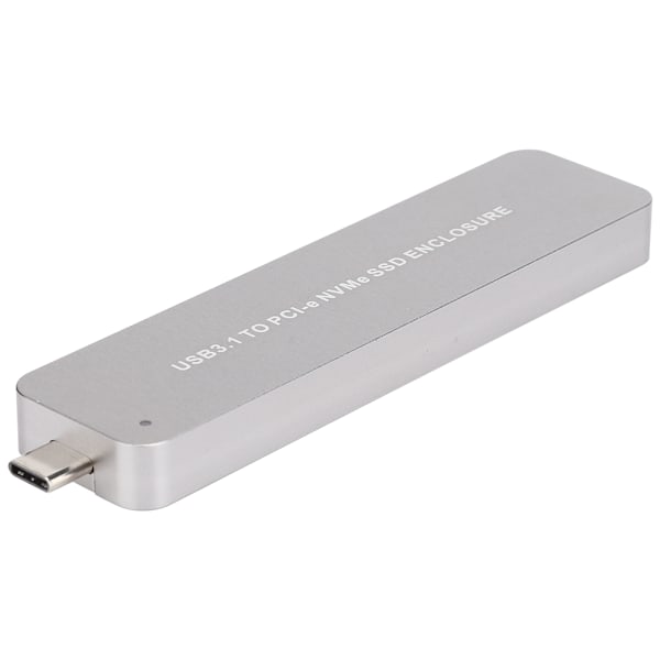 M.2 NVME till Type C Bärbar Metall Silver Mobil Hårddisk SSD Box Fodral Retractable