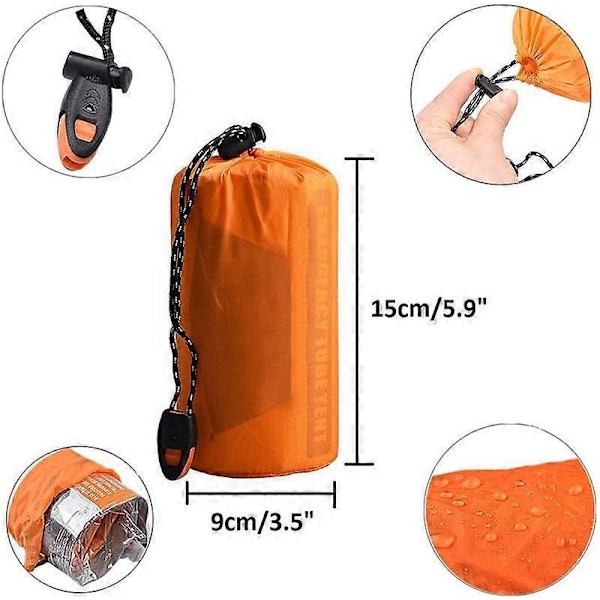 Nödsäck Survival Sovsäck Nödfilt Utomhus Camping Grön