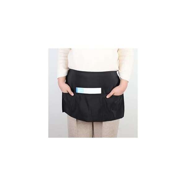 Kitchen Aprons, Waiter Apron Black Apron with Adjustable Strap and 3 Pockets Short Apron for Men Women Waiters 2-pack Black