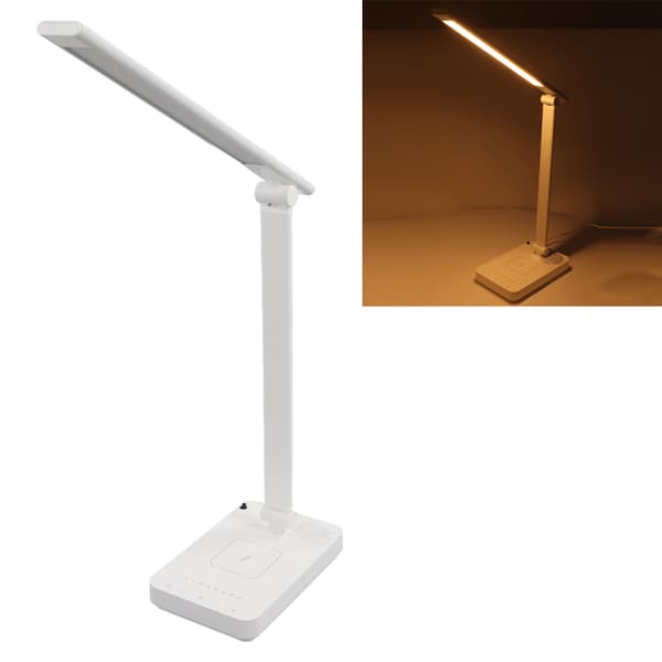 Bordlampe LED Øyebeskyttelse 10w Trådløs Lading Smart Bluetooth App Kontroll Spiller Bordlampe UK Plugg 100‑240V