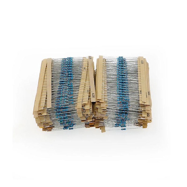 2600 st 0,25W 1/4W Metallfilmresistorer Sortimentssats 1-10M Ohm Elektroniska Komponenter