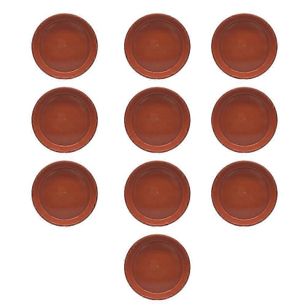 10 kpl Muovisia Pyöreitä Ruukkuja Kotiin Puutarhaan Istutusalusta Punainen 12cm x 1.8cm
