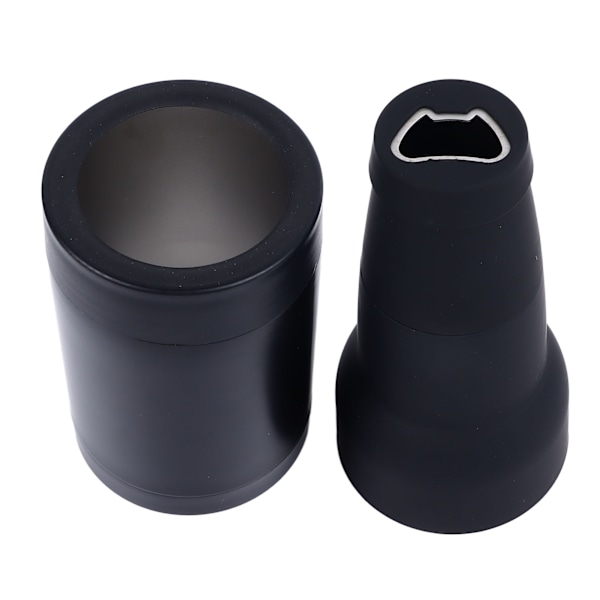 3 i 1 12oz öl flaska isolator svart rostfritt stål öl flaska och kan kylare med öl flaska öppnare för iskall öl