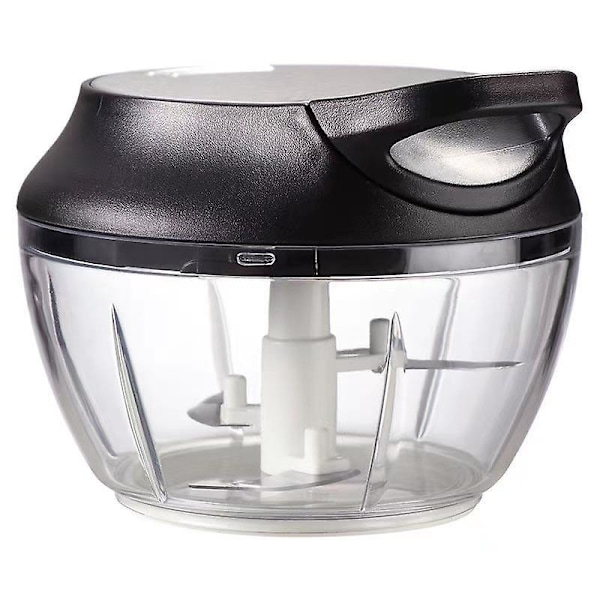 Mini Manuel Rustfri Stål Hakker - 5 sekunder - Med Skraber - Mixer Hakker Løg, Hvidløg, Urter