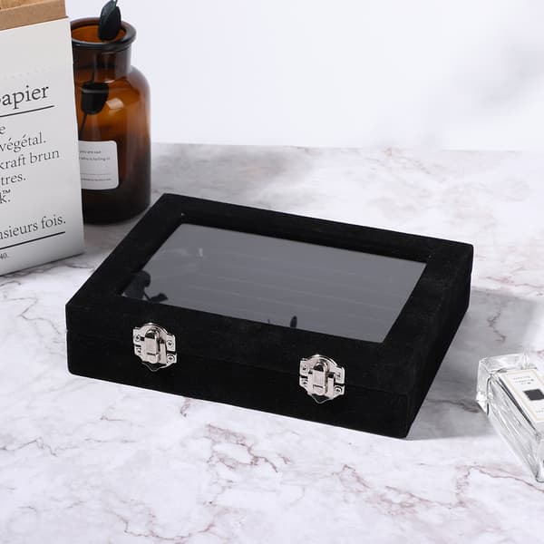 3 farver kompositplade fnug smykker ringe opbevaringsboks display etui holder organizer