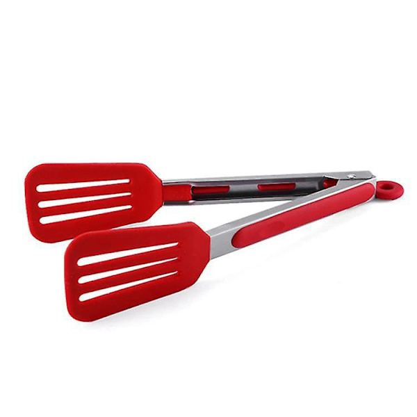 Premium Silikon Kjøkken Tenger - Rustfritt Stål Grillklemme, Multifunksjonell BBQ Spatel for å Gripe Brød og Stekt Biff
