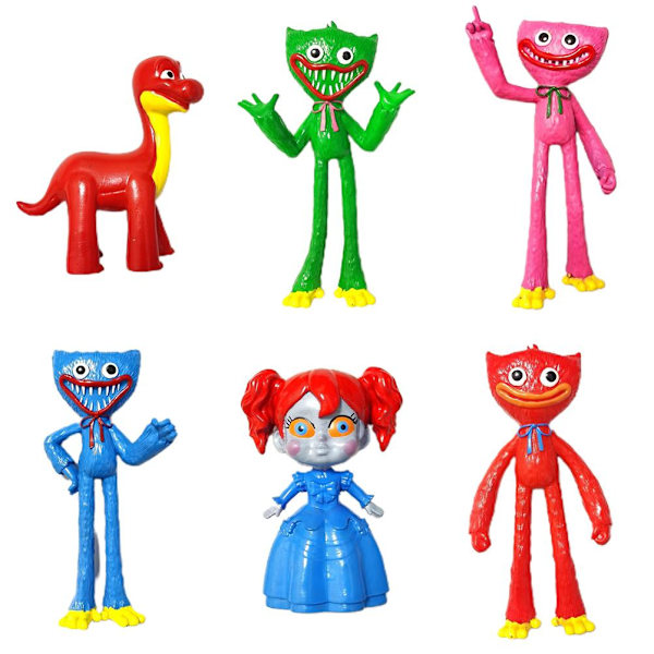 6 stk. spilfigurer PVC legetøjs tegneseriefigur ornamenter pølsemonster horror samleobjekter fantastiske gaver til fans