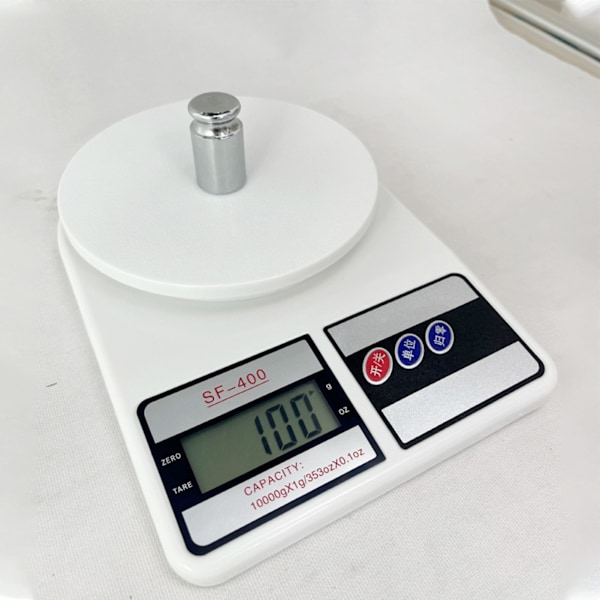 Kökets digitala våg 10 kg låg strömförbrukning batteridriven bärbar ABS vit bakning digital våg för hem digital våg