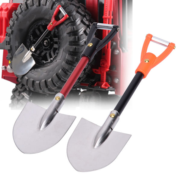 2 st/ set Simuleringsmetallskyffel RC bildekorationstillbehör Passar för 1/10 RC Crawler Svart och orange