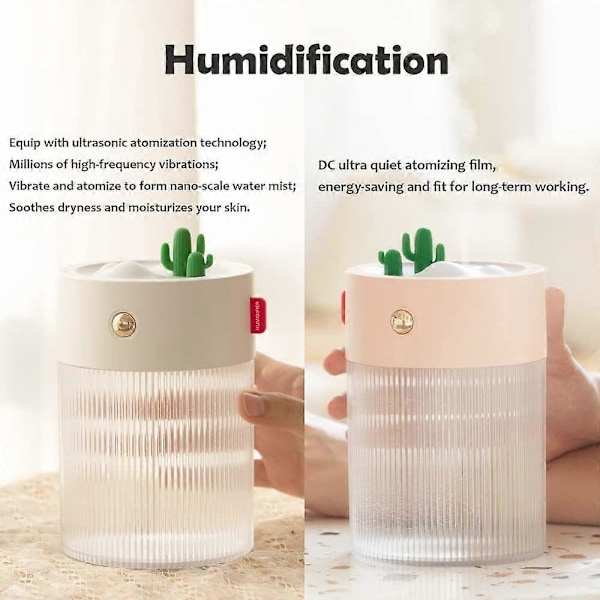 Mini plante-luftfukter, trådløs luftfukter, med 2 tåkemoduser, 2 nattlysmoduser, egnet for baby