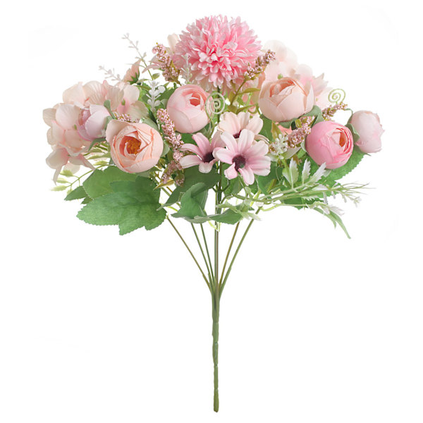 Kunstig blomst utsøkt naturtro silkeklut kunstig blomst for fotografering bryllup hjem butikkdekorasjon rosa
