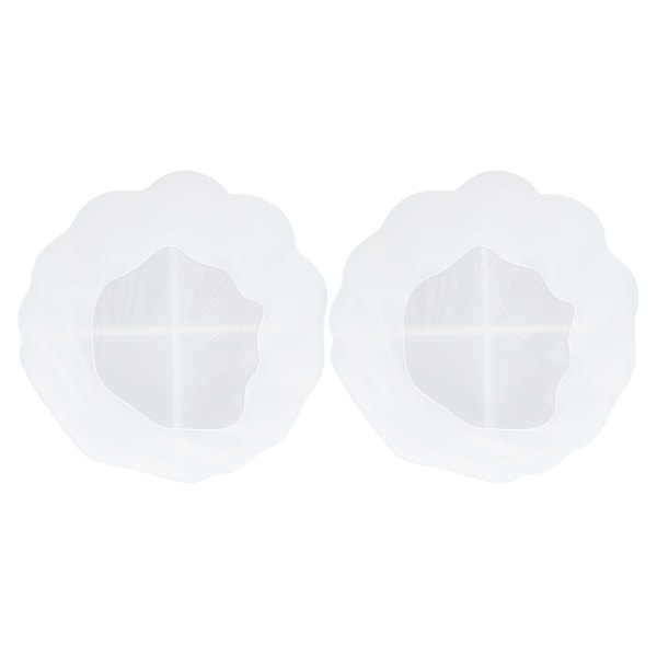2 stk epoksyformharpiksstøpeform DIY silikonfatplatebladteksturskallspiegloverflate