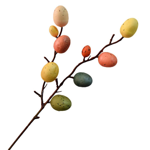 Påskäggsträd Dekorationer Färgglada Påskägg Ornament Påskägg Gren Blomsterplock för Vas Gräsmatta Blomkruka Dekoration