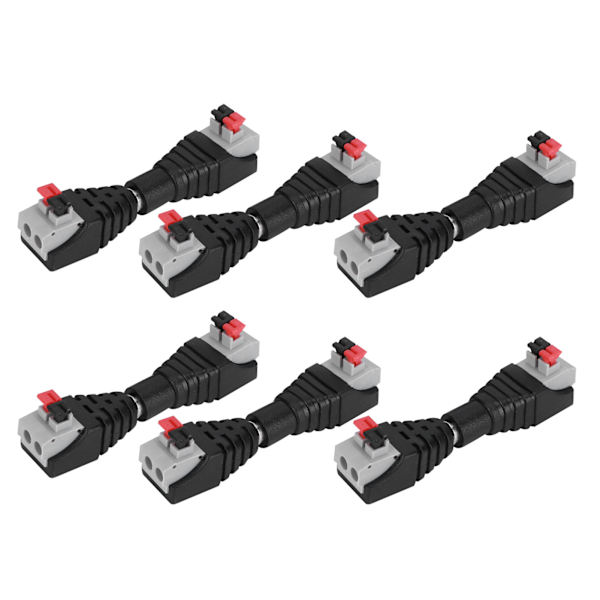 10 par 12V han og hun DC strømstik adapter stik til tv-kamera sort og rød