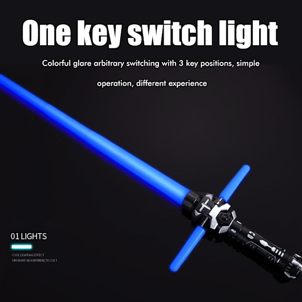 2 stk 7 farger skiftende lysende sverd utvidbart LED lyssverd lysleker for cosplay Halloween jul