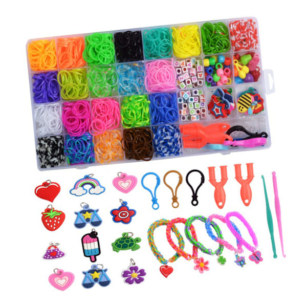 32 gitter gummibånd refill kit diy armbånd fremstilling lyse farve refill armbånd kit