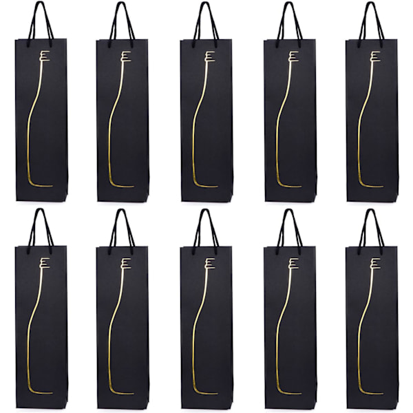 10 flaskeposer gaveposer til vin, prosecco og champagne 40 x 12 x 9 cm - silhuet
